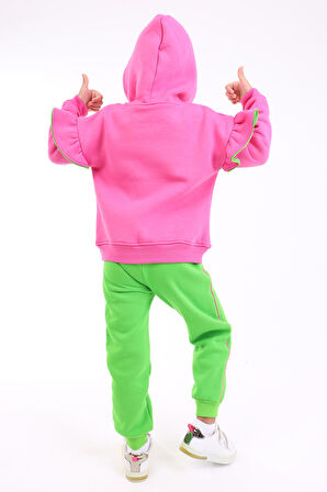 Toontoy Kız Çocuk Baskılı Eşofman Takım