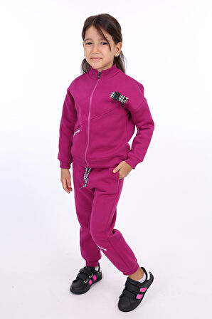 Toontoy Kız Çocuk Nakışlı Eşofman Takım