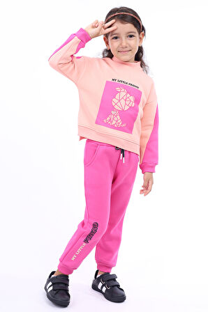 Toontoy Kız Çocuk Baskılı Eşofman Takım