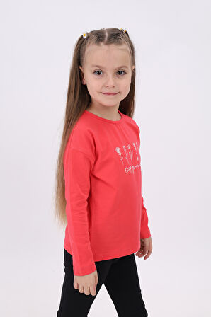 Toontoy Kız Çocuk Baskılı Tişört