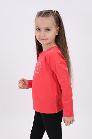 Toontoy Kız Çocuk Baskılı Tişört