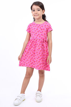 Toontoy Kız Çocuk Baskılı Elbise