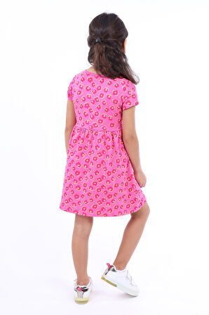 Toontoy Kız Çocuk Baskılı Elbise