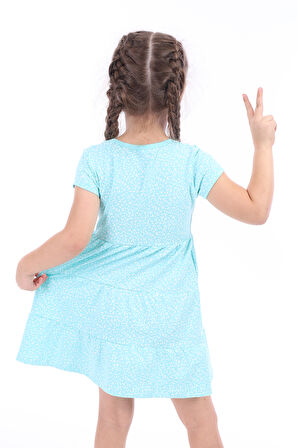 Toontoy Kız Çocuk Baskılı Elbise