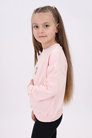 Toontoy Kız Çocuk Nakışlı Sweatshirt