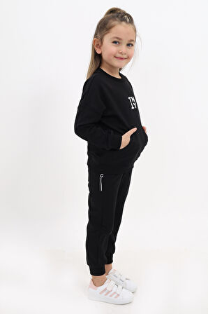 Toontoy Kız Çocuk Nakışlı Eşofman Takım