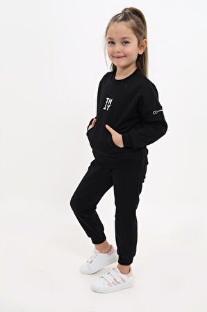 Toontoy Kız Çocuk Nakışlı Eşofman Takım