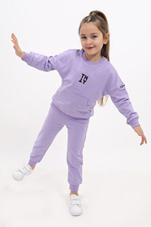 Toontoy Kız Çocuk Nakışlı Eşofman Takım