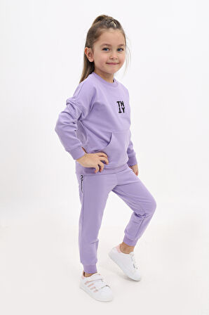 Toontoy Kız Çocuk Nakışlı Eşofman Takım