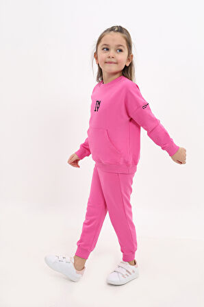 Toontoy Kız Çocuk Nakışlı Eşofman Takım