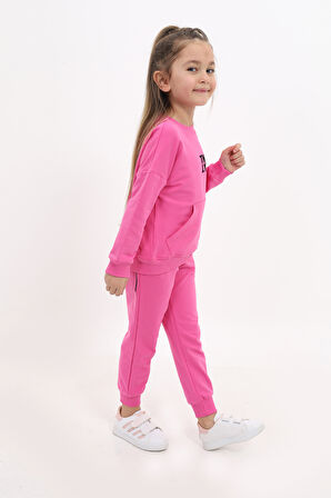 Toontoy Kız Çocuk Nakışlı Eşofman Takım