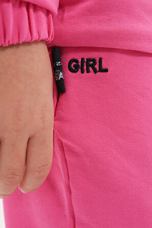 Toontoy Kız Çocuk Nakışlı Eşofman Takım