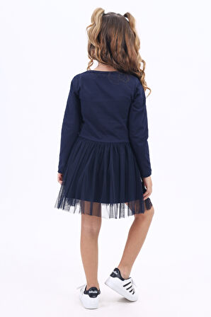 Toontoy Kız Çocuk Baskılı Elbise