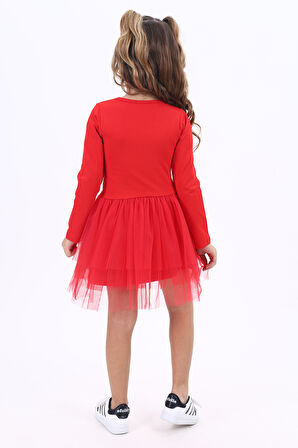 Toontoy Kız Çocuk Baskılı Elbise