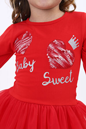 Toontoy Kız Çocuk Baskılı Elbise