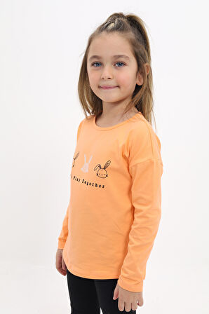 Toontoy Kız Çocuk Baskılı Tişört