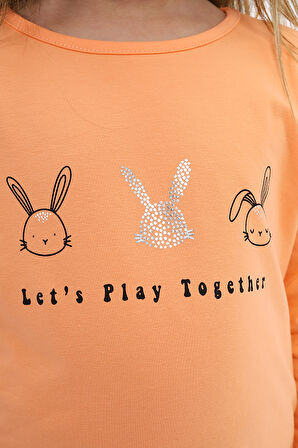 Toontoy Kız Çocuk Baskılı Tişört