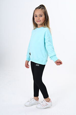 Toontoy Kız Çocuk Baskılı Taytlı Takım