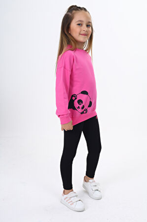 Toontoy Kız Çocuk Baskılı Taytlı Takım