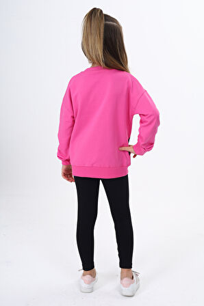 Toontoy Kız Çocuk Baskılı Taytlı Takım