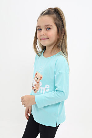 Toontoy Kız Çocuk Baskılı Tişört