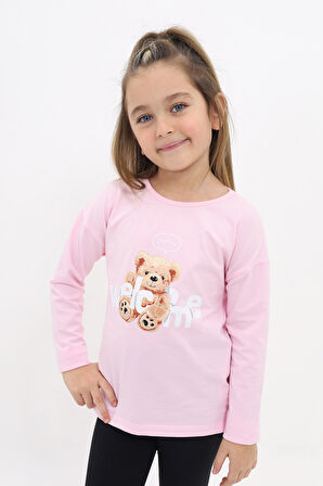 Toontoy Kız Çocuk Baskılı Tişört