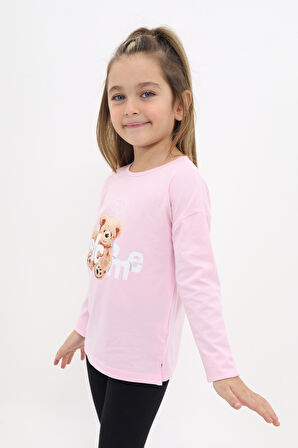 Toontoy Kız Çocuk Baskılı Tişört