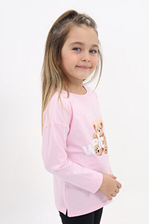 Toontoy Kız Çocuk Baskılı Tişört