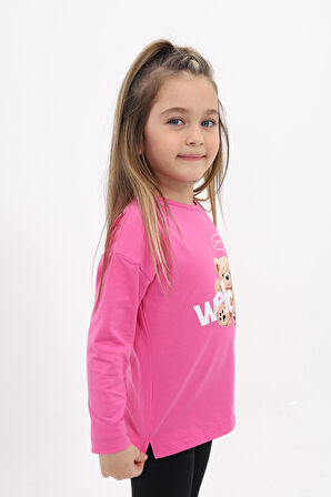 Toontoy Kız Çocuk Baskılı Tişört