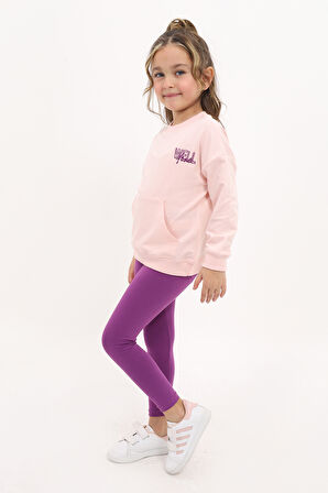 Toontoy Kız Çocuk Nakışlı Taytlı Takım