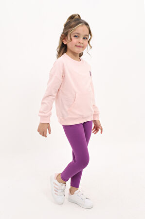 Toontoy Kız Çocuk Nakışlı Taytlı Takım