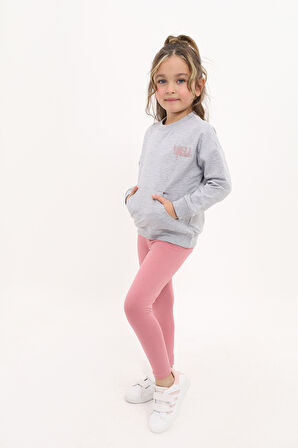 Toontoy Kız Çocuk Nakışlı Taytlı Takım