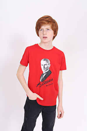 Toontoy Unisex Çocuk Atatürk Baskılı Tişört