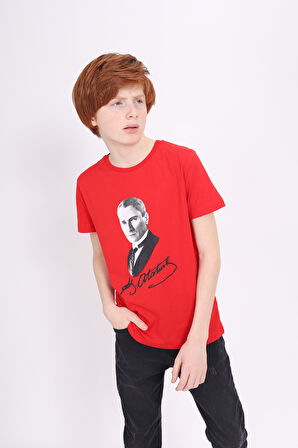Toontoy Unisex Çocuk Atatürk Baskılı Tişört
