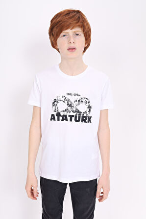 Toontoy Unisex Çocuk Atatürk Baskılı Tişört