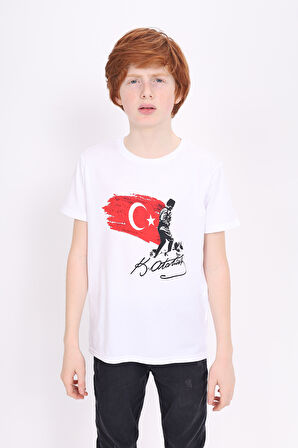 Toontoy Unisex Çocuk Atatürk Baskılı Tişört