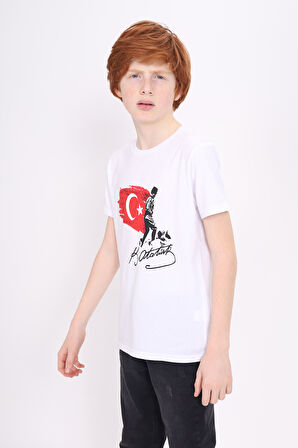 Toontoy Unisex Çocuk Atatürk Baskılı Tişört