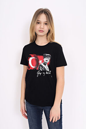 Toontoy Unisex Çocuk Atatürk Baskılı Tişört