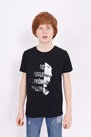 Toontoy Unisex Çocuk Atatürk Baskılı Tişört