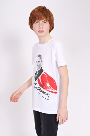 Toontoy Unisex Çocuk Atatürk Baskılı Tişört