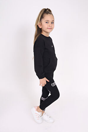 Toontoy Kız Çocuk Nakışlı Taytlı Takım