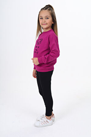 Toontoy Kız Çocuk Nakışlı Taytlı Takım