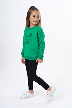 Toontoy Kız Çocuk Nakışlı Taytlı Takım