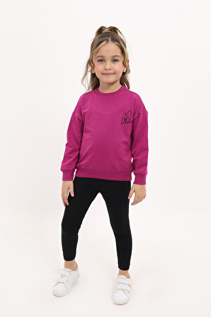 Toontoy Kız Çocuk Nakışlı Taytlı Takım