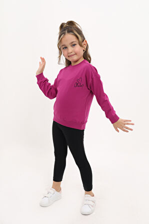 Toontoy Kız Çocuk Nakışlı Taytlı Takım