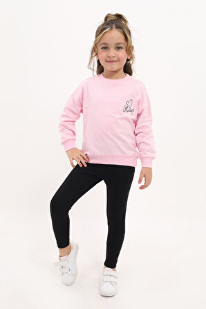 Toontoy Kız Çocuk Nakışlı Taytlı Takım