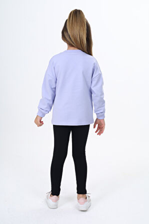 Toontoy Kız Çocuk Baskılı Taytlı Takım