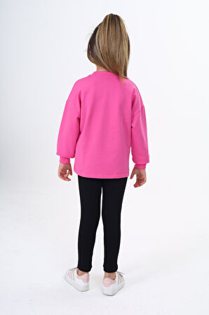 Toontoy Kız Çocuk Baskılı Taytlı Takım