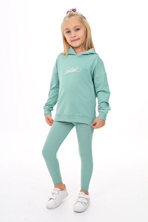 Toontoy Kız Çocuk Nakışlı Taytlı Takım