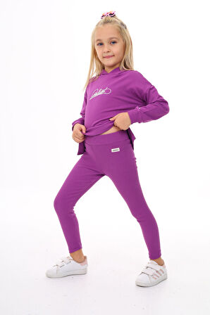 Toontoy Kız Çocuk Nakışlı Taytlı Takım